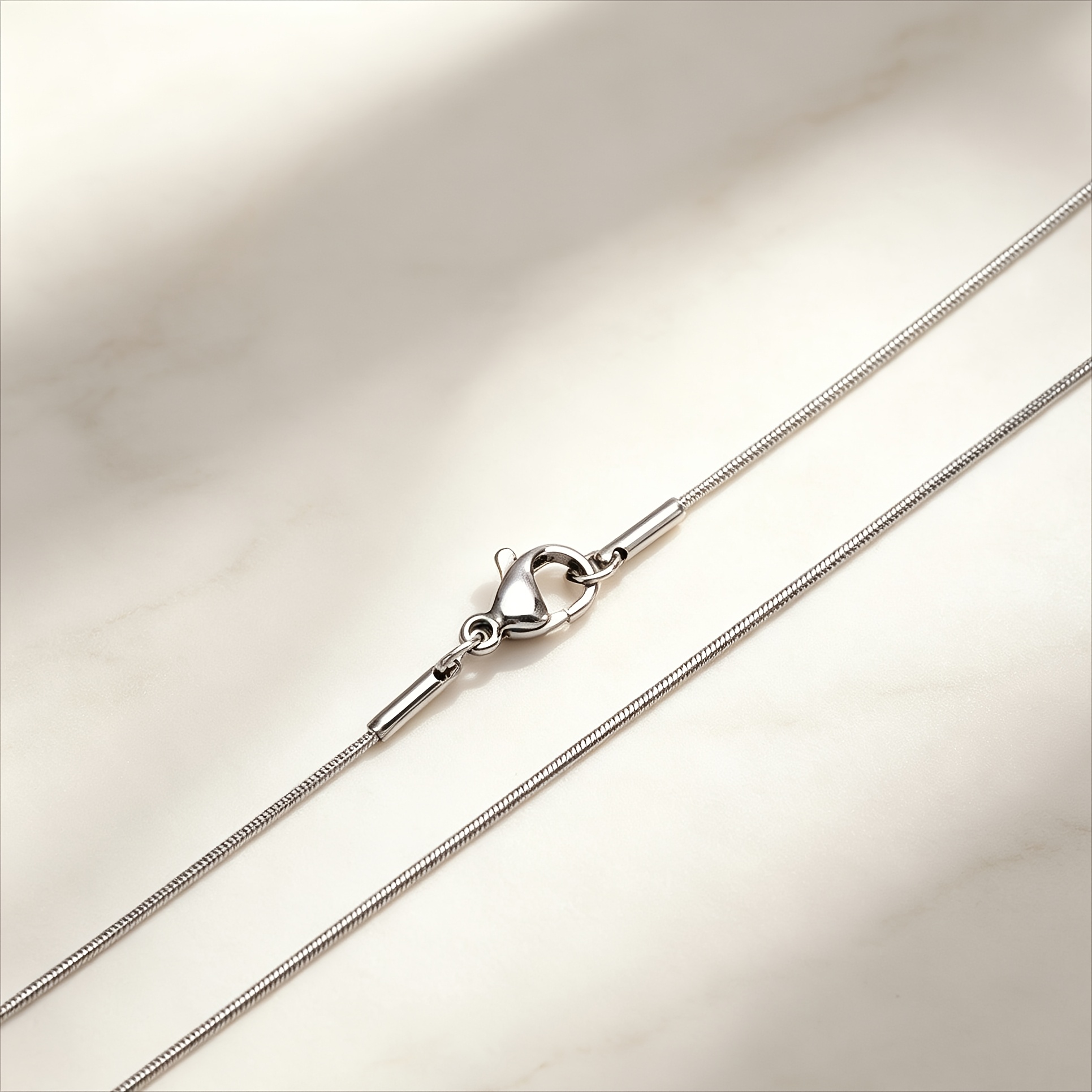 Unisex Stainless Steel Snake Chain Necklace, High Polish